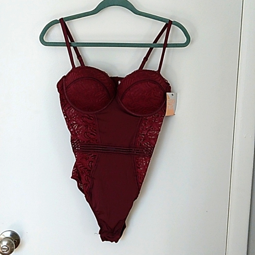 Burgundy body suit